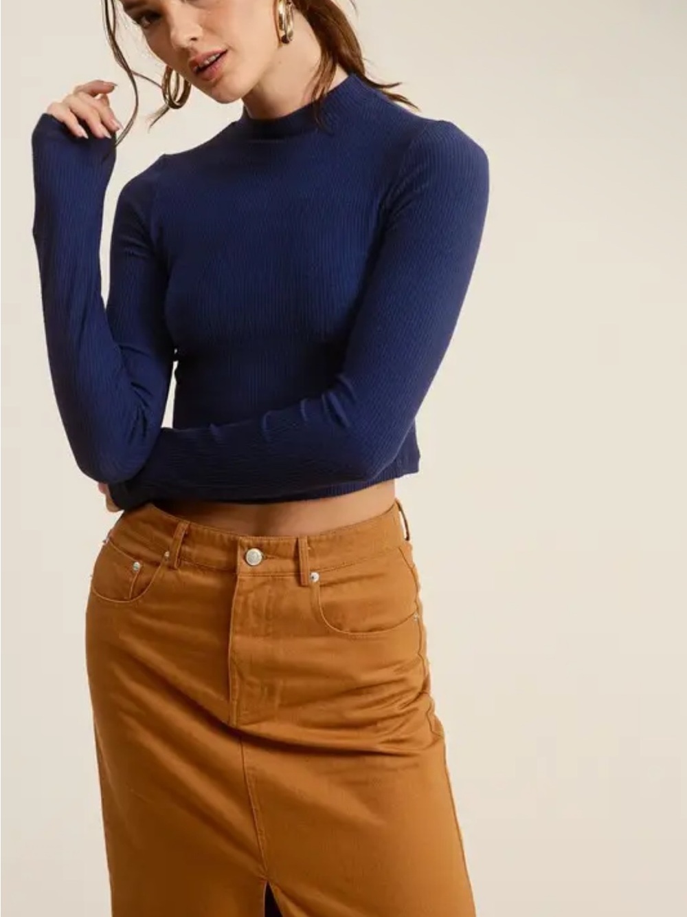 🆕🤍NAVY KNIT SARA TOP